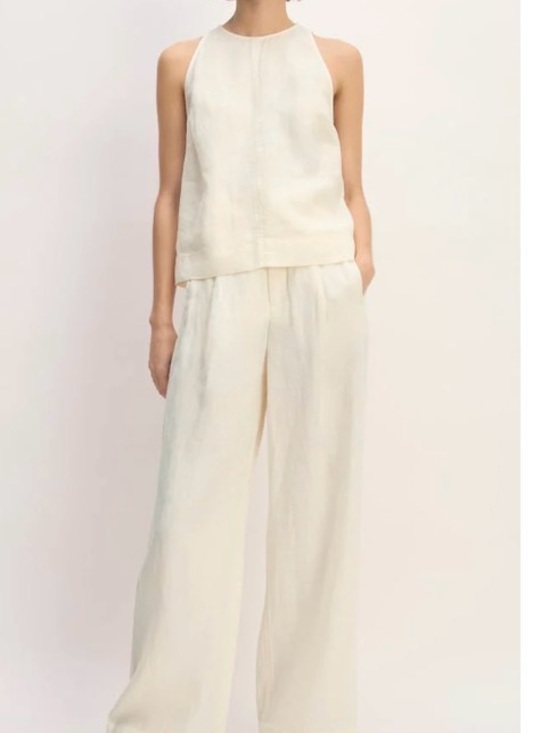 Everlane Pants - Everlane Natural Wide-Leg Linen Trousers